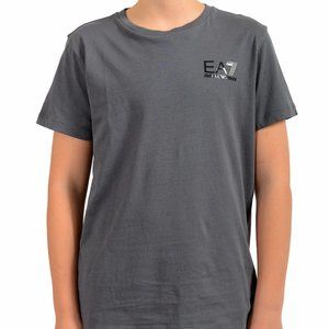 Emporio Armani EA7 Boys Gray Short Sleeve Logo Print Crewneck T-Shirt